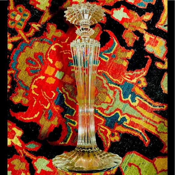 AUTHENTIC BACCARAT MILLE NUITS BOUGEOIR CRYSTAL CANDLESTICK SET OF TWO 2 - Picture 3 of 16